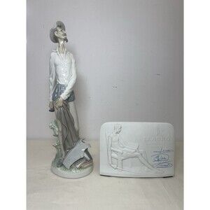 Vtg 1974-1977 Lladro 4854 Don Quixote Standing Figurine & Shield 12265 No Sword